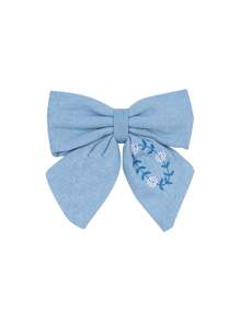 1 pieza Personaliza el nombre impreso Broche de pelo con lazo y bordado para niñas, lazos de pelo bordados con nombre personalizado, broche de pelo con lazo y flor bordados, adecuado para decoración del cabello diaria, regalo para niñas