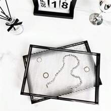 1pc Acrylic Transparent Water Wave Striped Tray, Home Decor, Suitable For Kitchen, Living Room, Jewelry - Clear - View 10