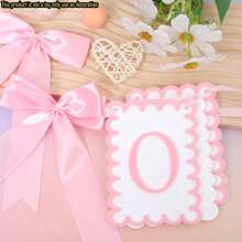 1pc Bow Birthday Decoration, Pink Bow High Chair Banner, Suitable For Bow Birthday Photo Props, Pink Bow Party Decor, Sweet Birthday High Chair Banner