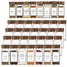 12pcs Wooden Lid Glass Spice Jars, Square Clear Seasoning Storage Bottles, Kitchen Salt, Spice, Pepper Powder Airtight Containers With Bamboo Lids, 4oz Glass Spice Jars Set, Condiment Organizer Bottles, Suitable For Spice Rack, Square Spice Containers With Acacia Wood Lids, Chalk Pen, Funnel - For Spice Rack, Cabinet Or Drawer