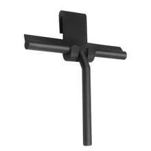 Limpiador de Vidrio para Ducha, Rascador de Vidrio, Limpiador de Ducha con Soporte de Silicona, Rascador de Espejo de Baño, Limpieza de Vidrio - Negro - Ver 2