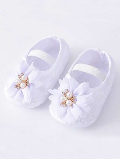 1 Pair Newborn Soft And Comfortable Spring/Summer Anti-Slip Prewalker Princess Shoes, Suitable For 0-2 Years Old, For Milestone Celebrations, Casual Everyday Wear