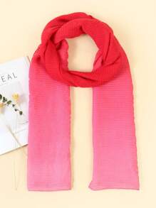 1 Pc Bright Watermelon Color Gradient Scarf For Women, Beach Vacation Scarf Sunscreen Scarf, Clothing Accessories - A - View 4