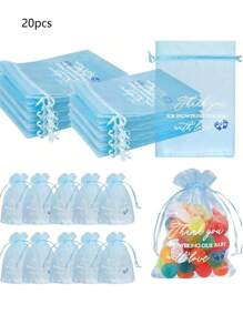 Tas Kado Baby Shower Organza Transparan Warna Pink Ukuran 4x6 Inci, Tas Souvenir Baby Shower Kecil dengan Jaring Serut, Untuk Souvenir Pesta, Kosmetik, dan Tas Kado - Berwarna merah muda - View 15