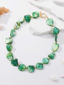 BOCAR 1 件夏日海滩度假天然不对称贝壳串珠项链