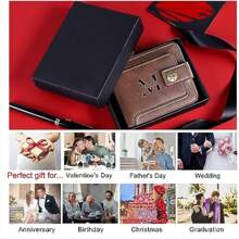 Personalized Men Wallet Custom Engraved Birthday/Anniversary Wallets For Men Leather Bifold Unique Customized Gift Idea For Husband BF On Thanksgiving Christmas Wallet Mini Wallet Purse Wallet Men Wallet Leather Small Wallet - Multicolor - View 7
