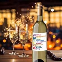 4pcs Mother Meaning Wine Bottle Labels, Mother's Day Wine Bottle Stickers, Birthday Wine Labels, Self-Adhesive Decals For Champagne Bottles, Perfect For Party Favors & Decorations
