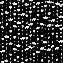 1 件 13 英尺白色心形花环，白色心形悬挂纸横幅，适用于结婚周年纪念、新娘送礼会订婚、单身派对用品、家居装饰、婚礼派对背景装饰、母亲节礼物 - 彩色 - 查看 3