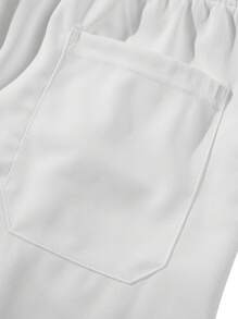 Ladies' Solid Color Front-Tie Simple And Casual Versatile Sporty Long Pants - White - View 9