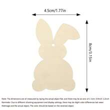 未完成的木制兔子 DIY 工艺套件、复活节兔子挂饰、节日装饰 - 彩色 - 查看 2