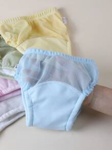 3/5 peças Calças de treinamento para penico para bebês, Roupa íntima leve e lavável para treinamento de verão para bebês, Fralda de pano reutilizável unissex, Adequada para treinamento de penico para meninos e meninas, Várias combinações, Itens essenciais para bebês - Multicolorido - Ver 3