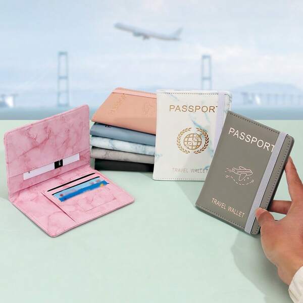 1pc Multi-Functional PU Leather Passport Holder - Multiple Card Slots For Storage, Travel Document Protector, Convenient For Traveling!,Back To School,School Supplies