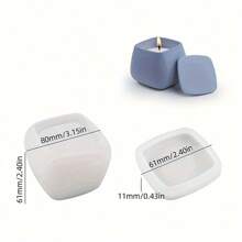 Square Silicone Molds With Lids For DIY Storage Jars, Resin, Cement, Plaster, Candle Making - White - View 4