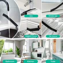 1st/3st Veelzijdige Groef Reinigingsborstel Met Antislip Handvat - Harde Haren Voor Efficiënte Reiniging Thuis, Keuken, Badkamer