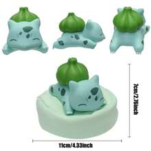 Takara Tomy Figura Poke original en miniatura - Pika, Slowpoke, Rowlet - Figura de PVC como regalo para fans del anime y los juegos, decoración de coche