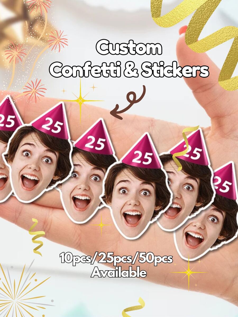 Decoraciones personalizadas para fiestas de cumpleaños, pegatinas personalizadas con rostros y cabezas, accesorios creativos para el hogar, decoraciones para fiestas, adecuadas para coches, paredes, armarios, escritorios, tazas, botellas de agua, portátiles, pegatinas decorativas personalizadas con rostros, multifuncionales, ornamentales, reutilizables, exquisitas, elegantes, de alta calidad, coloridas, modernas, personalizadas, únicas, regalos ideales para él, regalos ideales para ella, novio, papá, novia, mamá, familia, amigos, salón de té, hogar, jardín, oficina, para aniversarios, para el Día de San Valentín, para el Día de la Madre, para cumpleaños, para el Día del Padre, para graduaciones, para bodas, para inauguraciones de casa, decoración navideña, regalos de decoración para el hogar, diseño elegante, decoración de fiestas - Estilo 2 (solo papel (sin adhesivos)) - Ver 1