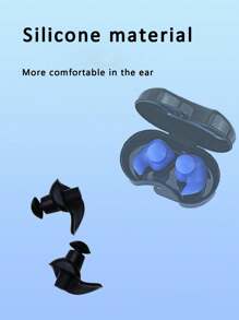 1 Pair Spiral Waterproof Anti-Noise Swim Earplug, Made Of Silicone, Comfortable And Fashionable Swimming Accessories