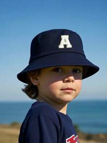 1pc Children's 26-Letter Bucket Hat, Fashionable And Versatile Outdoor Sun Hat, Suitable For Daily Outing In Spring And Summer, Suitable As A Gift