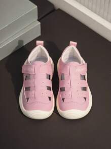 1 双幼儿女童包趾凉鞋，舒适镂空夏季婴儿鞋 - 粉色 - 查看 5