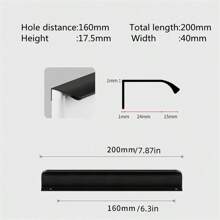 1pc Modern Simple Aluminum Alloy Hidden Furniture Cabinet Door Handle Side Installation Without Drilling Installation Wardrobe Cabinet Drawer Handle Furniture Hardware