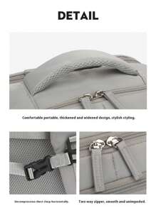 40x20x25cm 客舱尺寸轻便手提行李随身包，适用于瑞安航空航班，14 英寸笔记本电脑背包，适用于学校、办公室、户外、旅行、通勤背包，适用于旅行客舱随身背包，航空公司认可的旅行必需品，学校用品，学校背包，书包，返校背包，学校书包，大背包，背包学校 - 淺藍色 - 查看 3