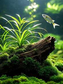 2件装水族箱沉木装饰，适用于鱼缸、龟缸、微景观、雨林/陆生缸造景 - 棕色 - 查看 6