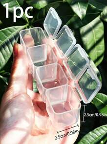 1 件迷你旅行珠宝收纳盒、珠宝盒、便携式珠宝收纳盒带镜子、多层、化妆刷和配件收纳、项链、耳环、戒指架、影响者风格