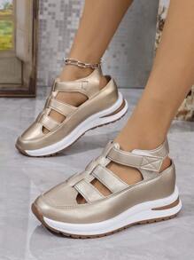 New Thick Sole Women Sandals, Casual Chunky Sole Anti-Slip Breathable Closed Toe Summer Flat Slippers