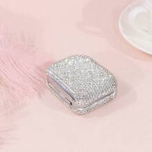 1pc, Mini 2.32/2.13/0.79IN Stainless Steel Ashtray With Leaf-Shaped Ash Tray, Sparkling Glass Rhinestones, Artificial Rhinestones, Portable Ashtray, Outdoor Pocket Ashtray, Creative Car Smoking Accessory, Fashionable And Charming