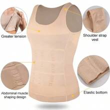 Men Compression Vest Sleeveless Shapewear Slimming Body Shaper Shirt Gym Workout Corset Tummy Control Tank Top Abs Abdomen