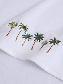 QIBHI 1/3件可選，純棉毛圈布精緻刺繡 1 條浴巾或 1 條毛巾，居家沐浴吸水，椰子樹向日葵田園度假風，沙灘巾，適用於浴室、飯店、健身房、旅行、海灘、學校、開學季，居家必需品，毛巾，護膚 - 白色 - 查看 7