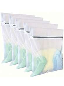 Large-Size Fine Mesh Laundry Bags, High-Quality Zipper Polyester Delicate Laundry Bags, Suitable For Storage And Dorm Use, Multi-Size Travel Storage Bags Travel Essentials Travel Accessories Travel Must Haves - White - View 3