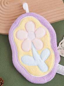 1pc Cute Kitchen Dish Towel, Absorbent Soft Hanging Hand Towel, Thickened Small Cleaning Rag,School,Back To School,Travel,Travel Essentials,Home Essentials,Towel,Skin Care - Multicolor - View 9