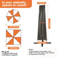 RY-300D 橙线伞套 - 重型防水 420D 涤纶面料，悬臂偏置雨伞户外遮阳伞套（加强型设计）