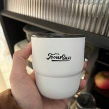 TOOURSUN 不锈钢可爱圣诞红色玻璃杯，可保持饮料热/冷 - 磨砂白 - 查看 1