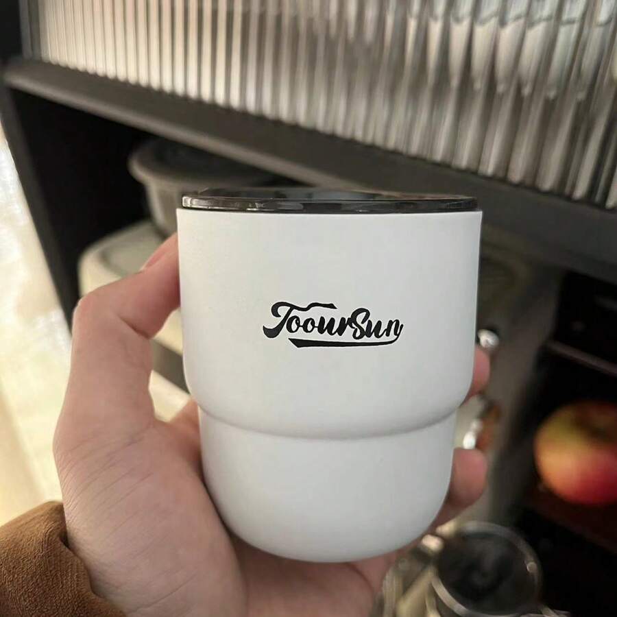 TOOURSUN 不锈钢可爱圣诞红色玻璃杯，可保持饮料热/冷 - 磨砂白 - 查看 1