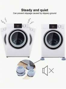 4pcs Anti-Vibration Foot Pads, Rubber Legs, Anti-Slip Moisture-Proof And Sound-Proof Pads, Refrigerator And Washing Machine Support Shock Absorber Base