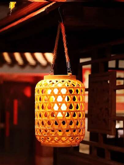 1Pc Lanternas solares ao ar livre, material plástico pendurado luzes solares à prova d'água, decoração de mesa solar boho country para jardim, quintal, pátio, varanda, árvores, gramado, caminho