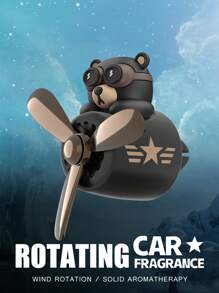 Wind Rotating Propeller Cool Fun Bear Pilot Car Air Fresheners Cartoon Dog Husky Vehicle Air-Conditioning Vent Clip Perfume Airplane Automotive Fragrance Diffuser Aromatherapy Ornaments Fan Aroma Pendant Windmill Outlet Interior Accsesories Decorations For Men Scent Flavor Fresh Smell Gifts Birthday Graduation