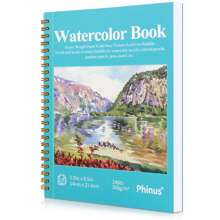 30 Sheets Watercolor Sketchbook 5.5 X 8.5 Inch, Watercolor Paper Cold Press (140lb/300gsm), Spiral Bound Water Color Pad For Adults , Mixed Media, Markers And Art Journaling,Mother's Day,Mom's Gift - Blue - View 1