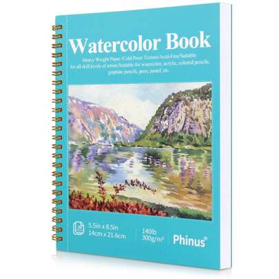 30-Page Watercolor Sketchbook, 5.5 X 8.5 Inches, Cold Pressed Watercolor Paper (140lb/300g), Spiral Bound, Adult Watercolor Book, Suitable For Mixed Media, Markers And Art Journal, Mother's Day Gift