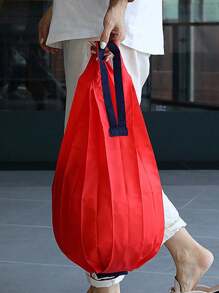 大容量折叠购物袋 - 超轻，尼龙，配有方便的挂扣，方便携带，旅行单肩便携式大号杂货袋，超市袋 - 彩色 - 查看 8