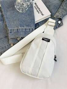 Canvas Sport Chest Bag Waist Bag Phone Bag Student Gift Bag - White - View 14