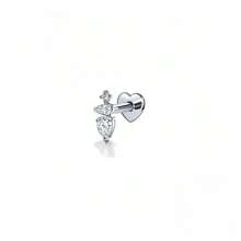 Pendientes de cartílago con diseño de estrella de ocho puntas y corazón de strass de plata esterlina 925, nuevo diseño roscado, de moda