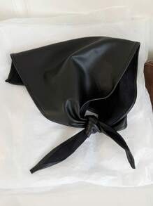 1pc Personalized Ladies Black Headscarf American Retro Y2k Hip-Hop Street Dance Cos Pirate Triangle Scarf Personalized Head Matte Leather Square Scarf