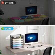 2 Pack Desk Organizer With Handle, 6 Tier Paper Letter Tray, Mesh File Organizer For Office, School And Home