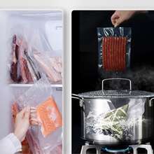 50/100 件透明真空食品袋、蔬菜水果厨房配件、厨房整理和储存、商用真空密封食品储存塑料袋、家用真空袋、家庭和餐厅食品保鲜用品