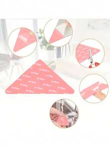 防滑地毯夹，可重复使用的粉色三角形地毯贴纸，可清洗防滑地毯胶带，双面可拆卸地毯夹，梯形防滑地毯垫夹，适用于厨房、瓷砖和硬木地板地毯，易于剥离，适用于客厅、餐厅、浴室地毯，防止地毯移动和卷边