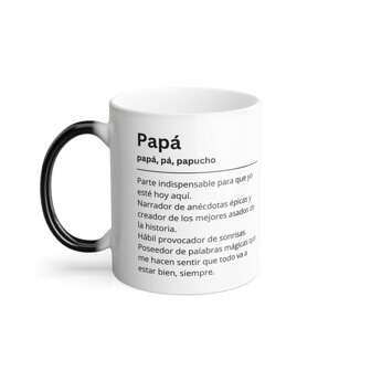 Taza Mágica para Papá - 11 oz | Definición de Papá "Narrador de Anécdotas Épicas y Creador de los Mejores Asados" | Regalo Original para el Día del Padre y Cumpleaños | Cerámica de Alta Calidad