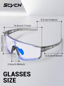 SCVCN New Photochromic Cycling Glasses, Day & Night Riding Glasses, Unisex, Mountain Bike Glasses, Road Bike Glasses, Outdoor Sports Glasses, Travel & Camping Accessories - 彩色 - 查看 9